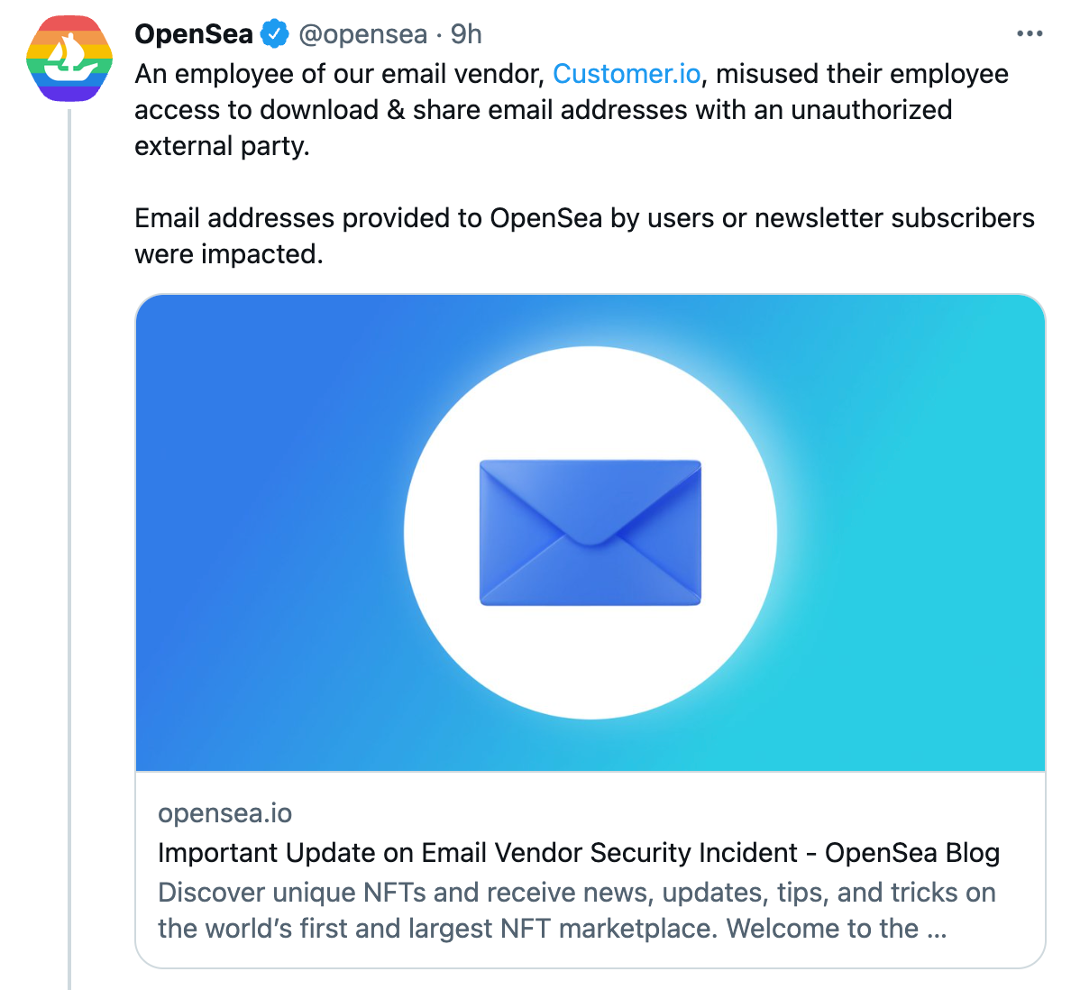 NFT marketplace OpenSea user email addresses leak after data breach