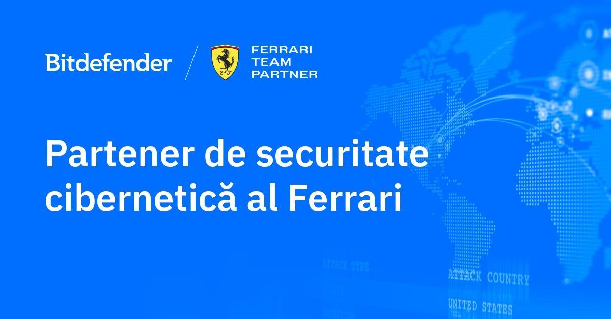 Bitdefender extinde parteneriatul de securitate cibernetică cu Ferrari