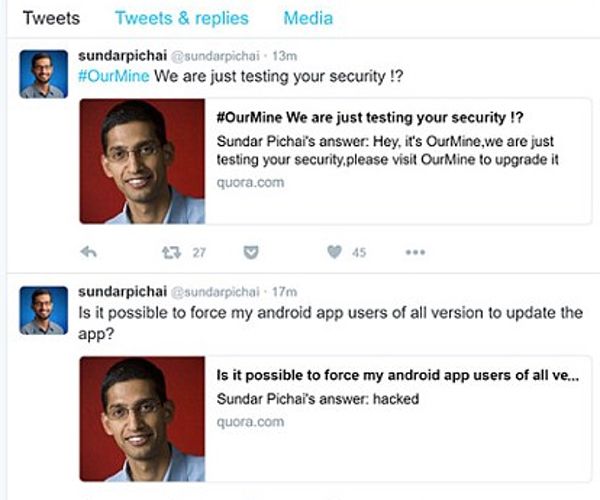 Google's CEO Sundar Pichai hit by hackers