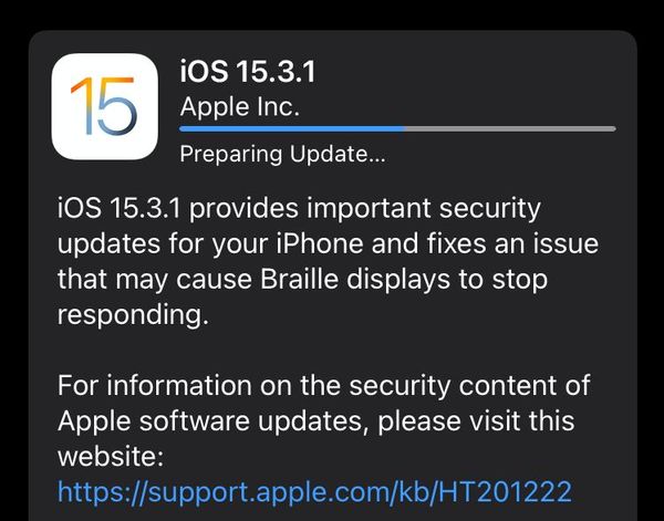 Apple Patches New Zero-Day Flaw with iOS 15.3.1