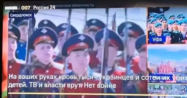 Russian TV listings hacked with messages about war crimes in Ukraine