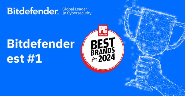 Bitdefender remporte l'or ! "Meilleure marque technologique pour 2024" par PCMag