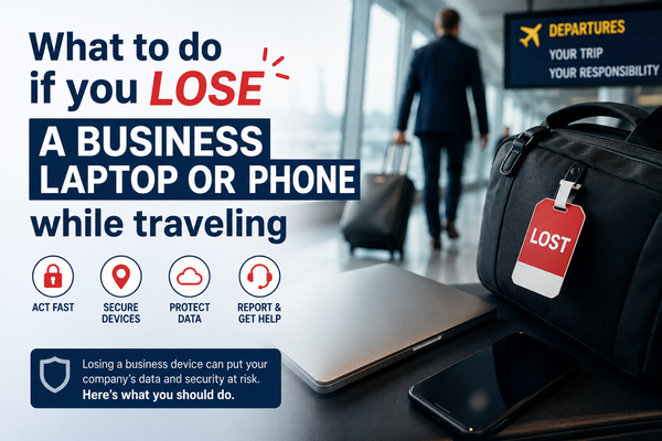 What to do if you lose a business laptop or phone while traveling