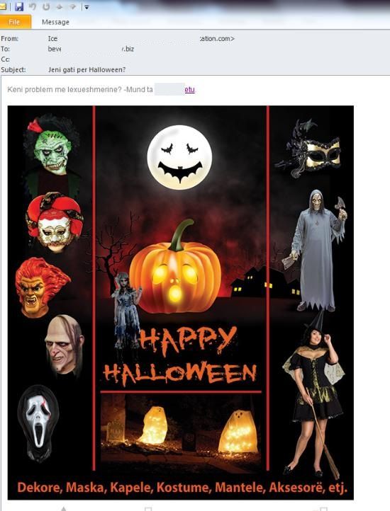 Halloween Trick or Trick: Cyber-Ghouls and Goblins Use Fake Commercial Spam to Steal Credentials