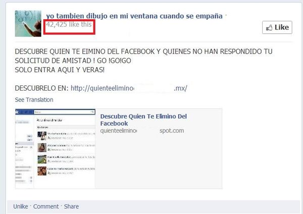 Spanish Targeted on Facebook by 'Who Deleted You' and 'Free Credits' Scams