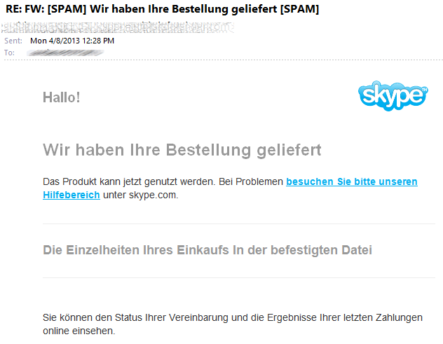 Fraudsters Impersonate Skype Team to Compromise German Users Systems