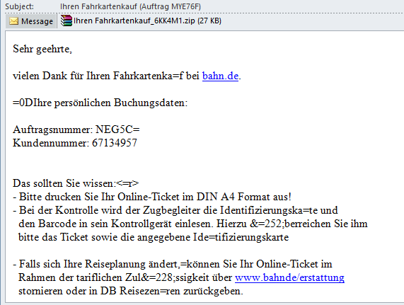 Fake Deutsche Bahn Ticket Reservation Infects Germans with Malware