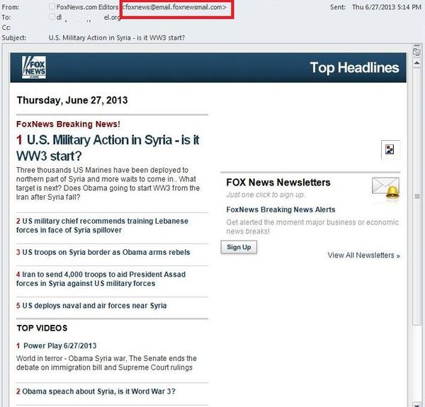 Fox News Scam about Syria and World War 3 Infects Users with Malware