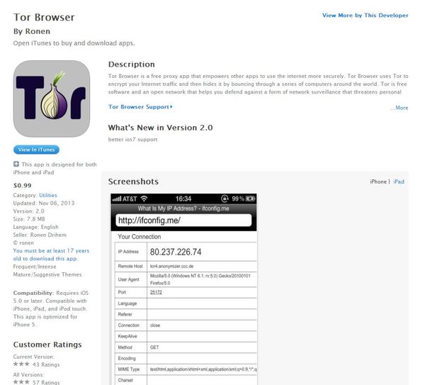 Tor Browser in Apple`s App Store Still Packed with Spyware and Adware 