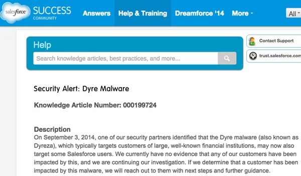Dyre malware targets millions of Salesforce users, stealing passwords and bypassing 2FA