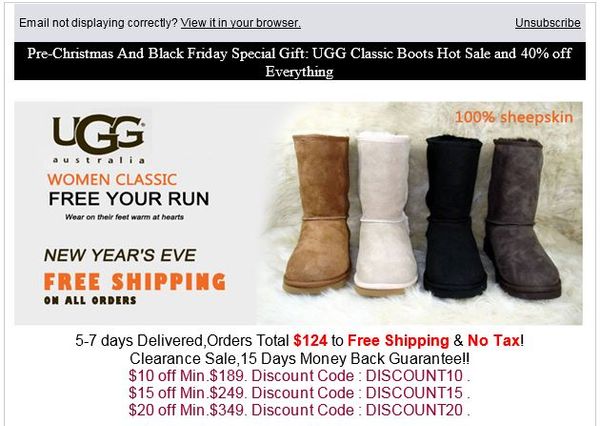 UGG Fans Targeted with Black Friday Phishing Campaign