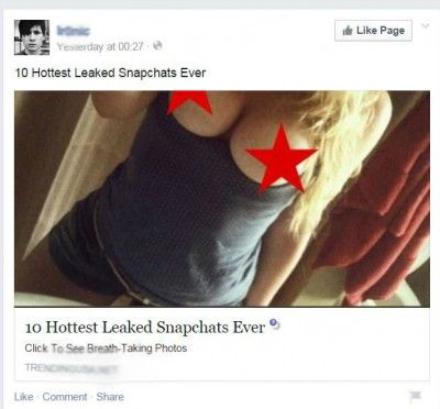 Hottest Snapchats - Another Early 2015 Facebook Scam!