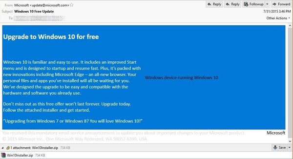 Erste Ransomware, die sich als Windows-10-Upgrade ausgibt