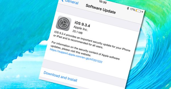 iOS 9.3.4 released, fixing critical security hole. Update now