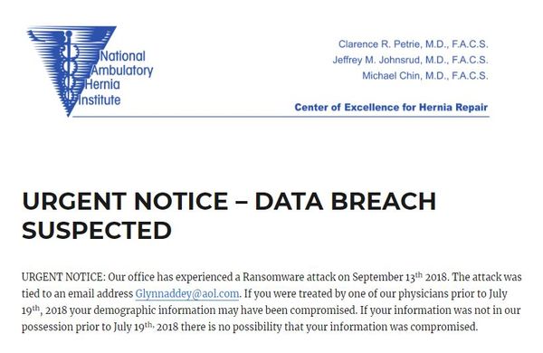 Gamma ransomware compromises data on 16,000 patients at California hernia institute