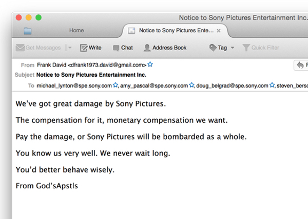 Leaked emails reveal that hackers demanded money from Sony Pictures