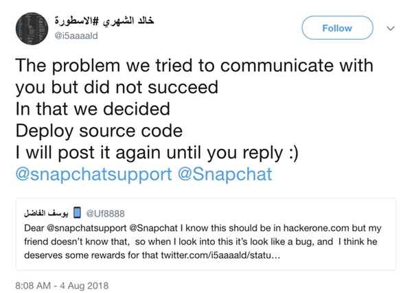 Snapchat's source code leaked out, and was published on GitHub