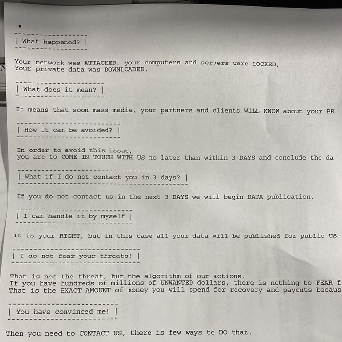 Short Ransom Note Example For Employees One month after ransomware attack, Metro Vancouver's transit system ...